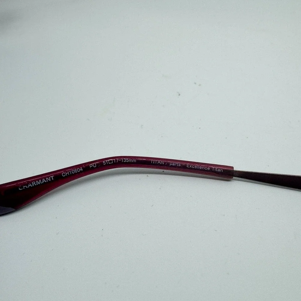 Charmant CH10604PU Eyeglasses Rectangular Red Half Rim Frame 51-17-135 H10160‎